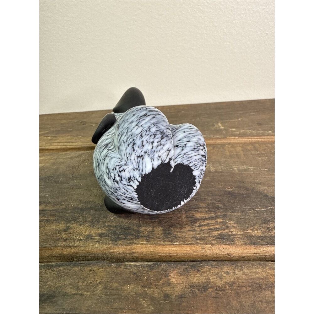 Archimede Seguso Art Glass Hound Dog Nero A Macchie Di Smalto Bianco Paperweight - Picture 8 of 10